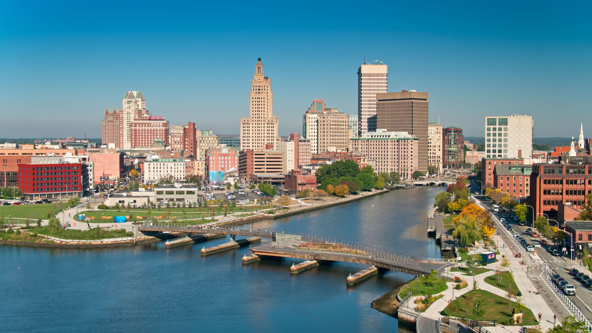 New Footbridge and Downtown Providence Skyline